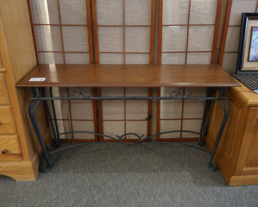 Wood Sofa Table w/Metal Base