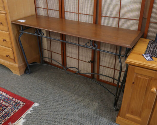Wood Sofa Table w/Metal Base - Image 3