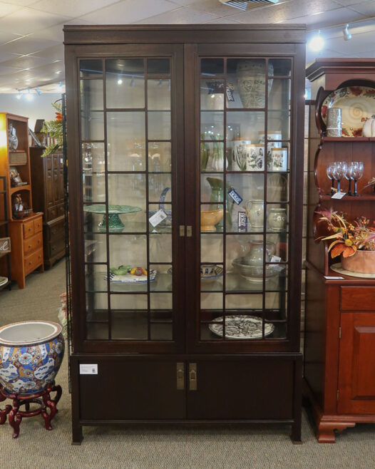 Black Two Door Curio Cabinet - Image 2
