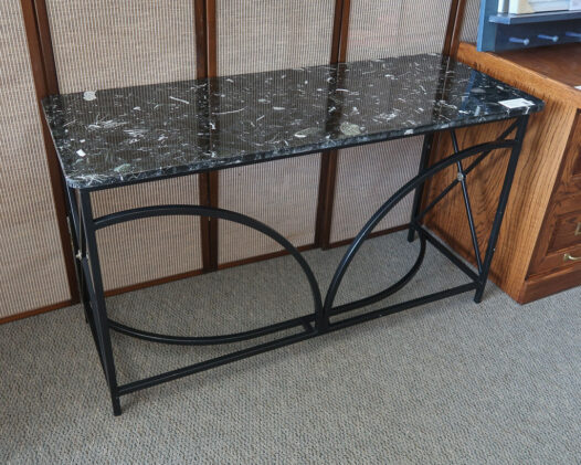 Black Marble Top Foyer Table - Image 3