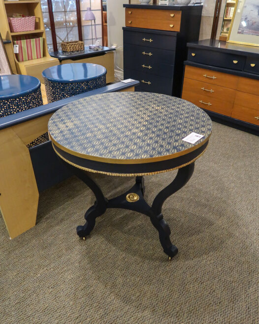 Custom Blue & Gold Table