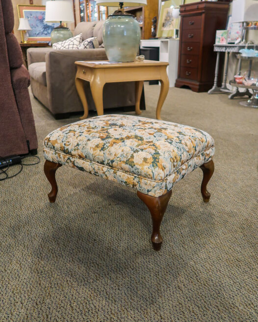 Vintage Floral Ottoman - Image 2