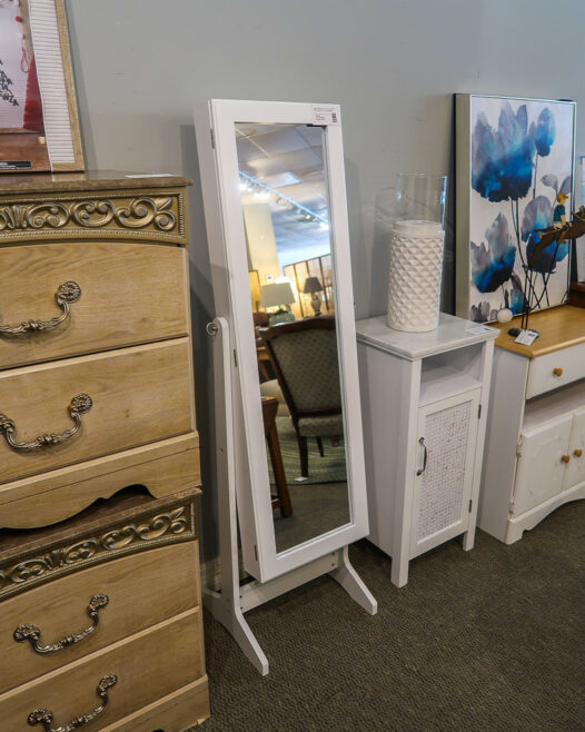 White Jewelry Mirror Armoire - Image 2
