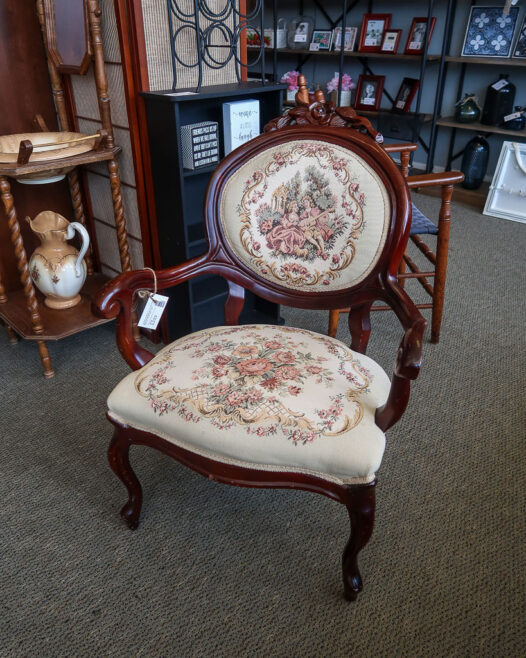 Upholstered Wood Arm Chair
