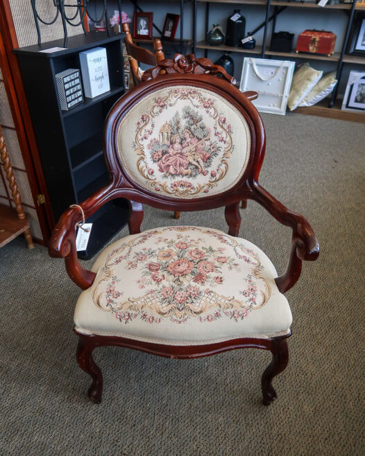 Upholstered Wood Arm Chair - Image 2