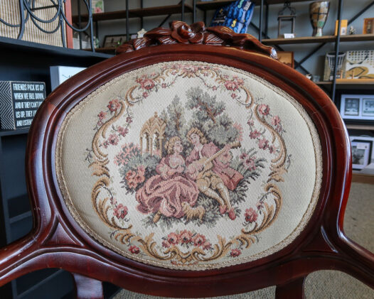 Upholstered Wood Arm Chair - Image 3