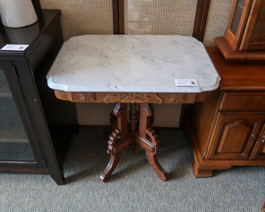 VTG Marble Top Pedestal Table