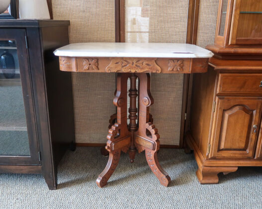 VTG Marble Top Pedestal Table - Image 2