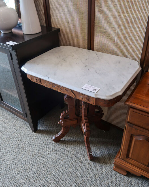 VTG Marble Top Pedestal Table - Image 4