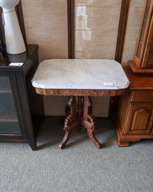 VTG Marble Top Pedestal Table - Image 5