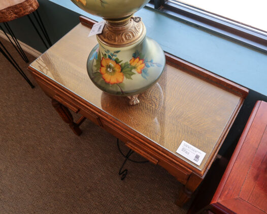 Vintage Desk w/ Glass Top - Image 3