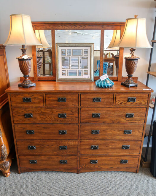 Mission Style Dresser & Mirror