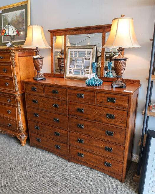 Mission Style Dresser & Mirror - Image 2