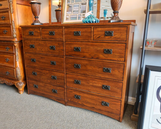 Mission Style Dresser & Mirror - Image 3