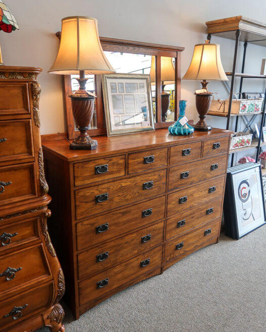Mission Style Dresser & Mirror - Image 5