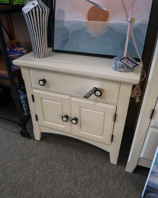 Ivory Nightstands /Black Knobs