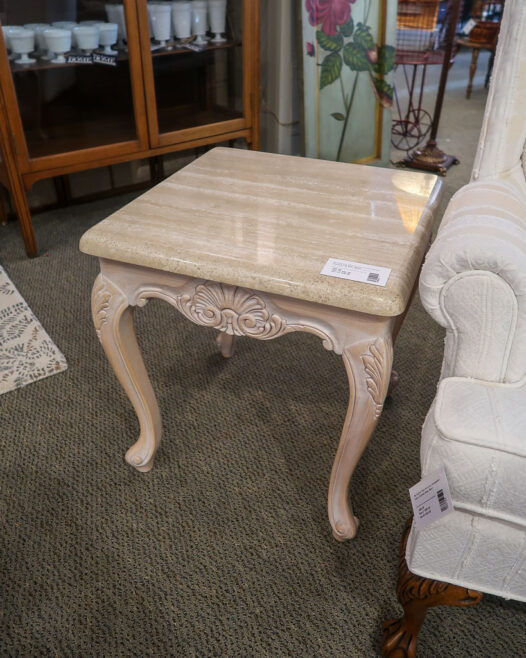 Travertine End Table