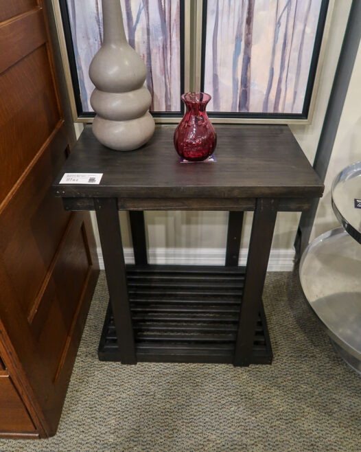 Black Slat Wood Table