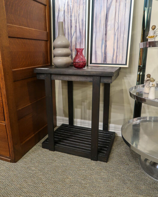 Black Slat Wood Table - Image 4