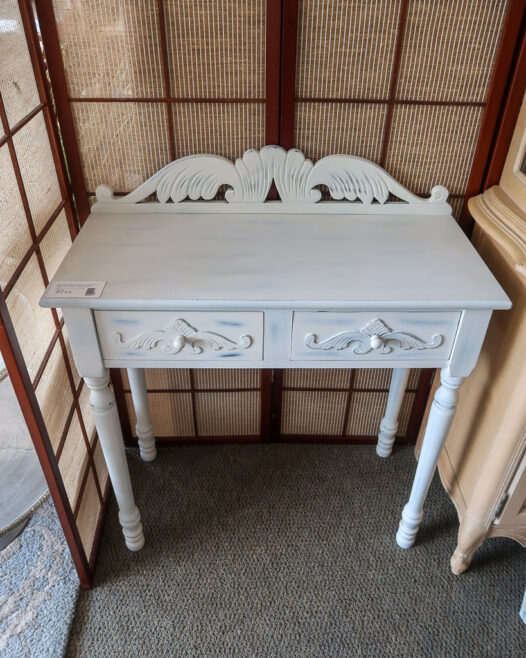 White Two Drawer Accent Table