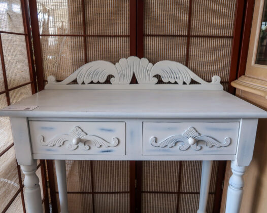White Two Drawer Accent Table - Image 2