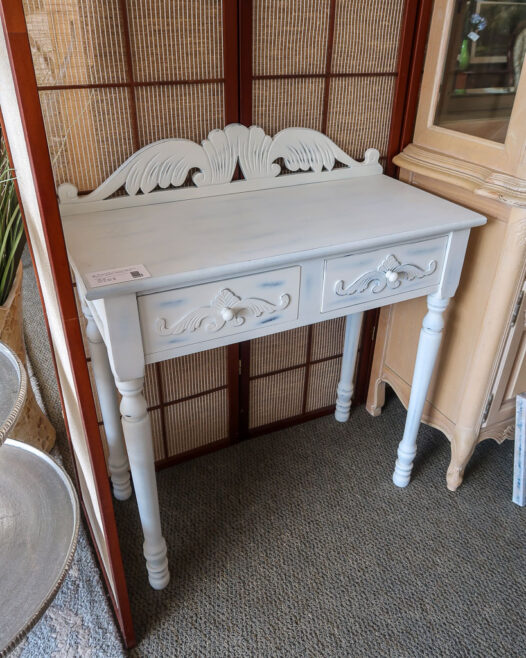 White Two Drawer Accent Table - Image 3