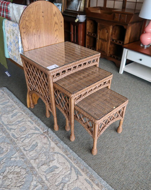 Wicker Nesting Tables - Image 2