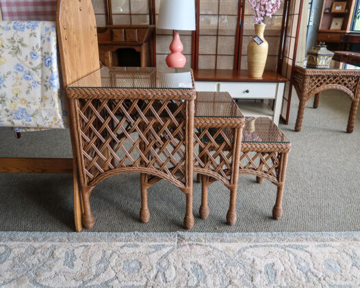 Wicker Nesting Tables - Image 4