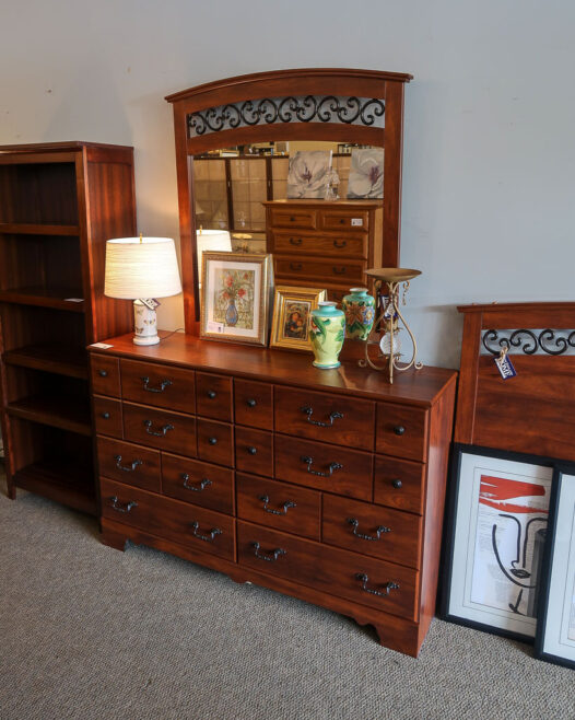 Cherry Finish Dresser w/ Mirror