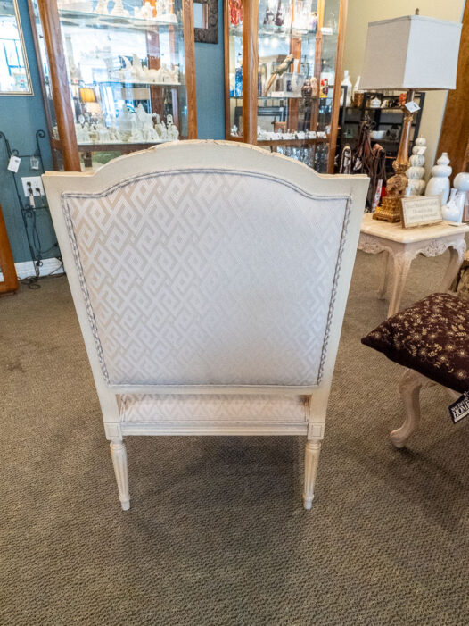 Ivory Upholstered Arm Chair - Image 2