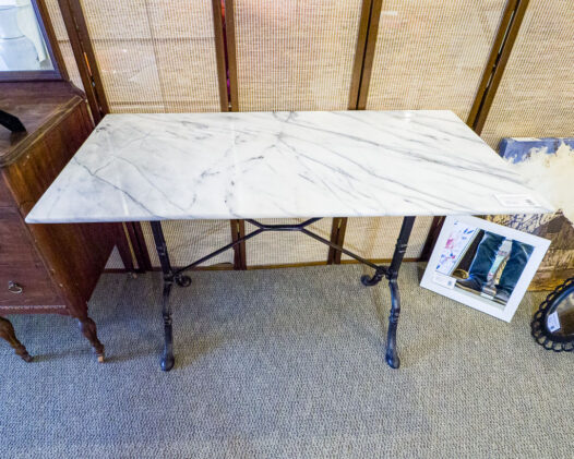 Cast Iron Marble Top Table