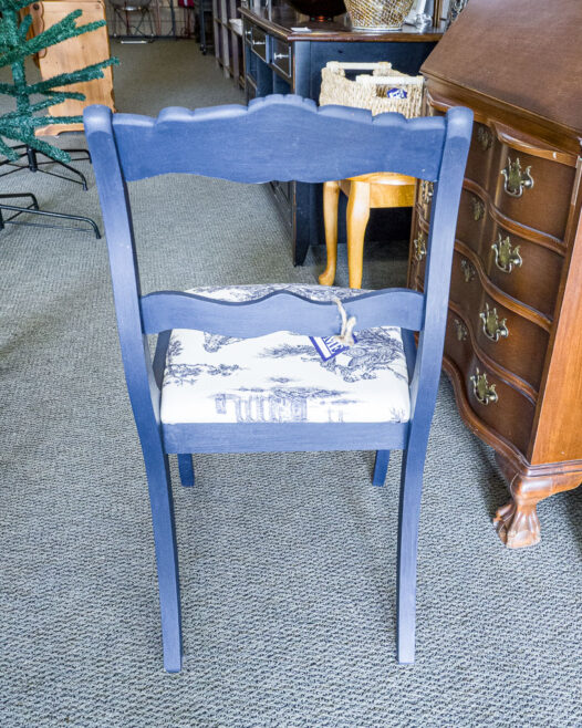 Vintage Blue Toile Chair - Image 2