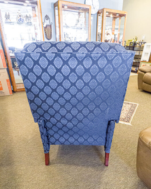 Blue Reclining Wingback As Is - Image 2