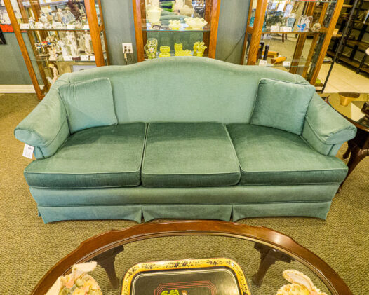Vintage Velvet Camelback Sofa