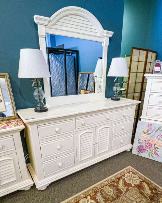 Ivory Shutter Dresser/Mirror