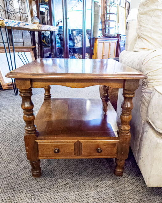 VTG Maple End Table w/Drawer