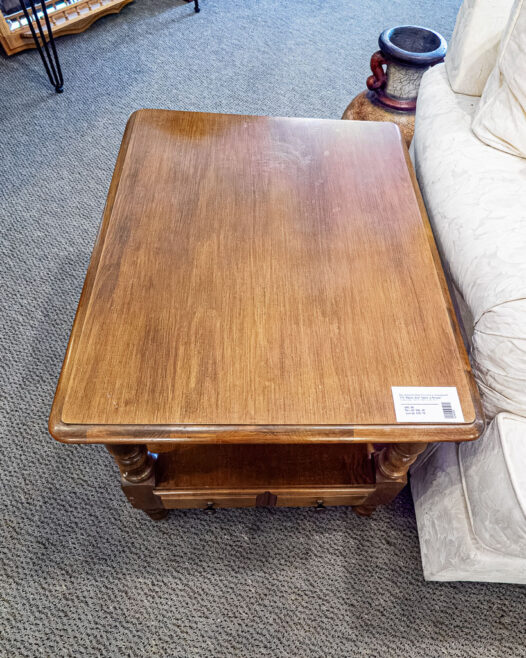 VTG Maple End Table w/Drawer - Image 2