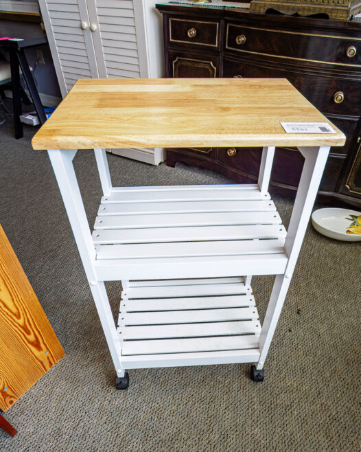 White Tiered Rolling Cart