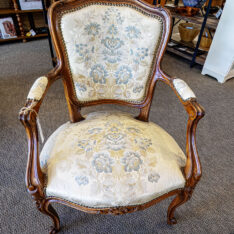 Vintage Blue Floral Arm Chair