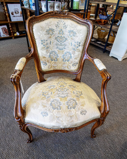 Vintage Blue Floral Arm Chair