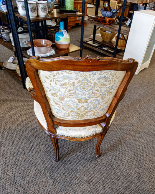 Vintage Blue Floral Arm Chair - Image 3