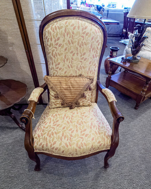 Vintage Pink Leaf Arm Chair