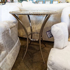 Silver Beaded Accent Table
