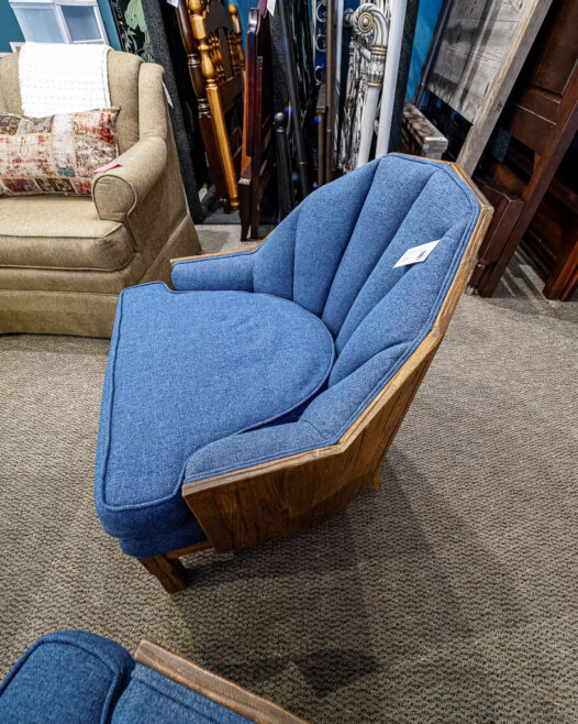 VTG MCM Oak Barrel Chair - Image 2