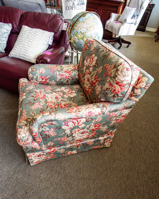 Green Floral Chair - Image 2