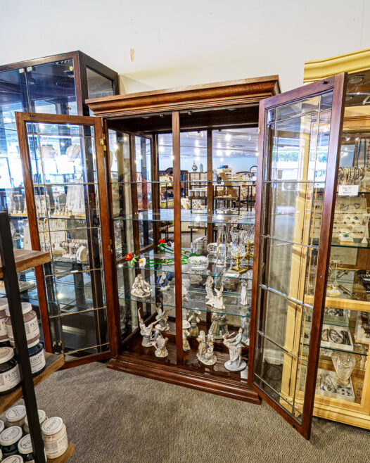 Leaded Glass Oak Curio - Image 2