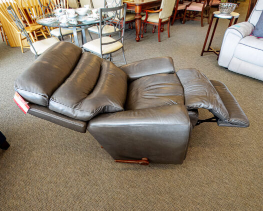La-Z-Boy Grey Leather Recliner - Image 4