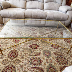 Gold Bamboo Glass Coffee Table