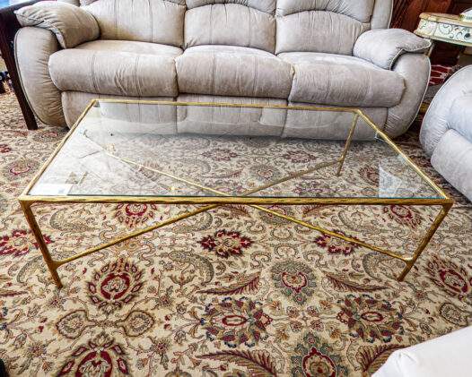 Gold Bamboo Glass Coffee Table
