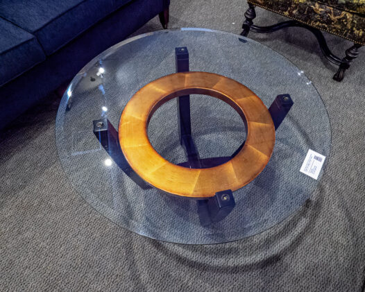 Glass Top Copper Coffee Table